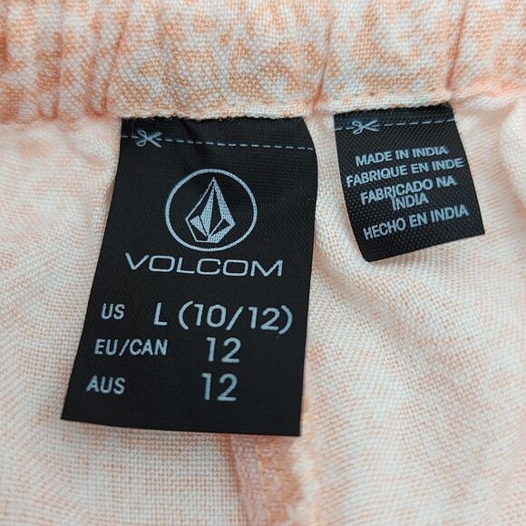 Volcom Girls Casual Orange Static Bloom Shorts NWT Size L (10/12) - Picture 4 of 6